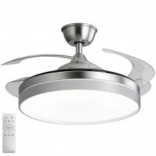 Ανεμιστήρας Οροφής LED CCT 3800lm 32W Με 4 Πτερύγια Remote Control Σατινέ